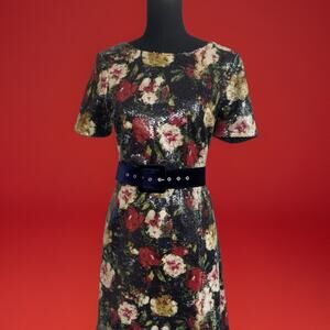 Marc New York | Floral Sequined Mini Romantic Goth Dark Garden Party Maximalist